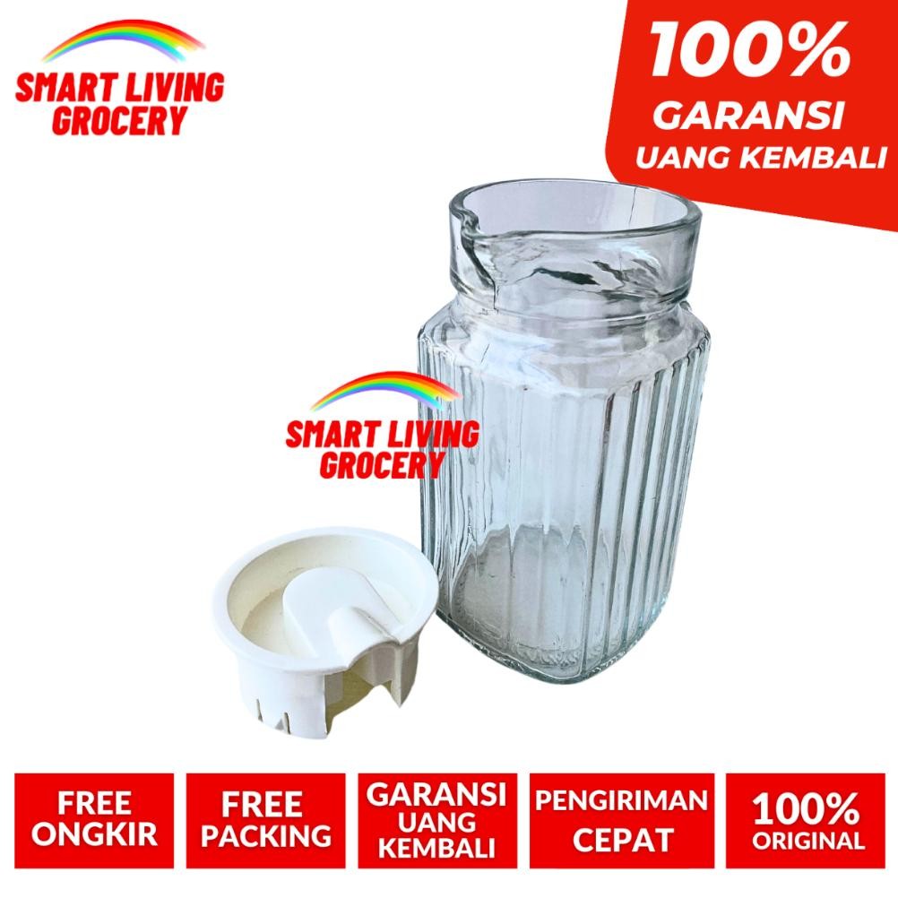 Terlaris PITCHER GELAS KOTAK Teko Beling Kaca 0,5 L Penyimpanan MInuman Motif Ayam Jago Kukuruyuk 50
