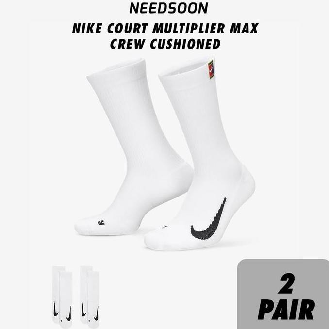Kaos Kaki Tennis Nike Court Multiplier Max Crew Cushioned 2 Pasang