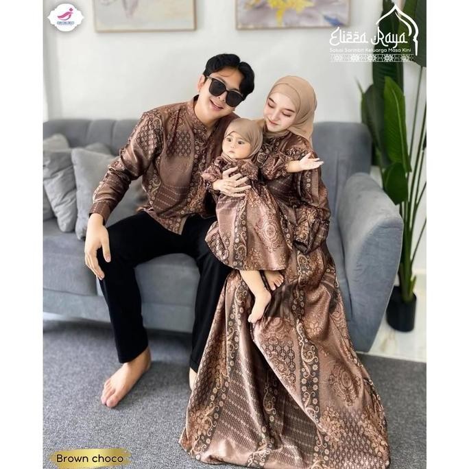 Baju Gamis Sarimbit Keluarga Lebaran 2025 Zalira Kids / Eliza Dress couple mom and kids mewah origin