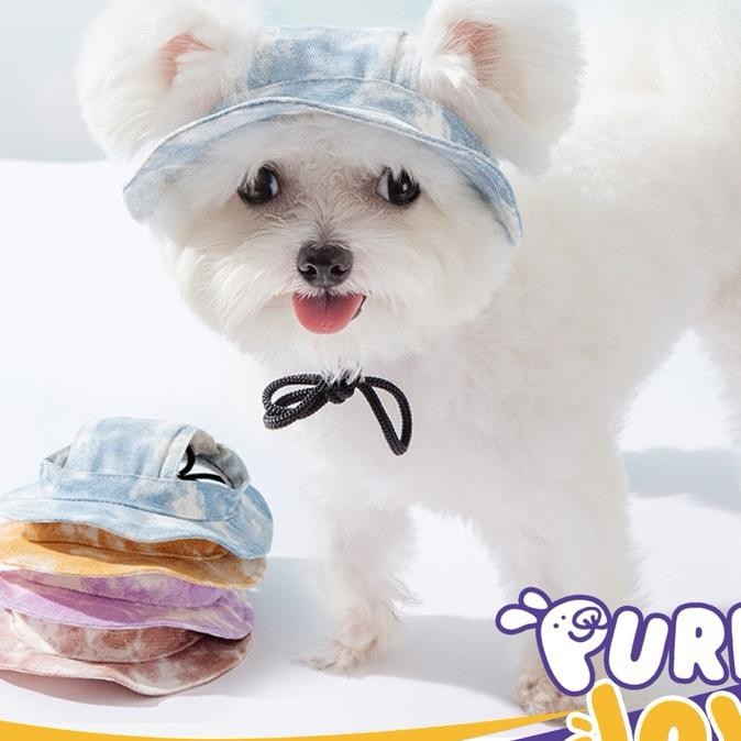 Purrjoy Topi Peliharaan Anjing Kucing Topi Pantai Peliharaan Anjing Kucing Aksess Kepala Anjing Kuci