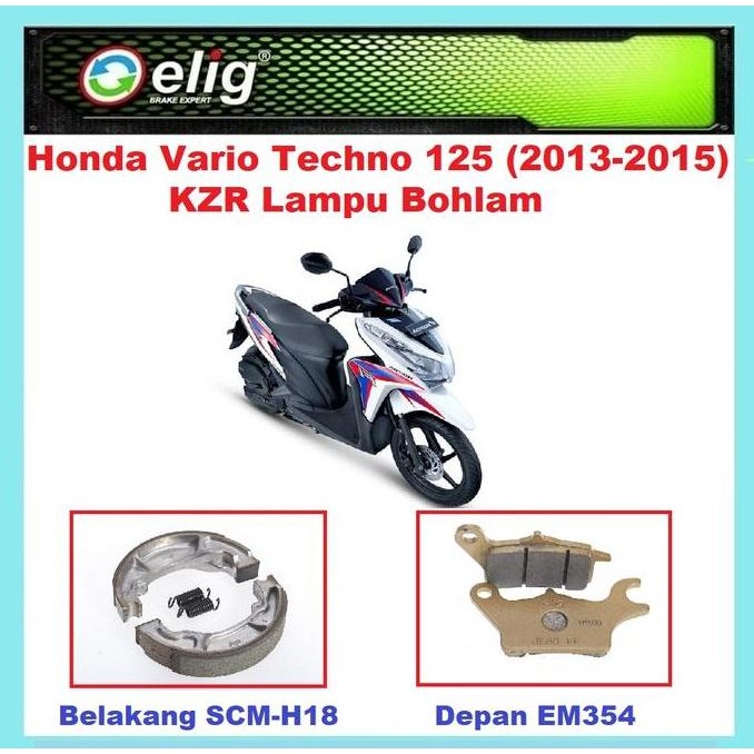 Elig Kampas Rem Depan Belakang Honda Vario Techno 125 Kzr 2013-2015