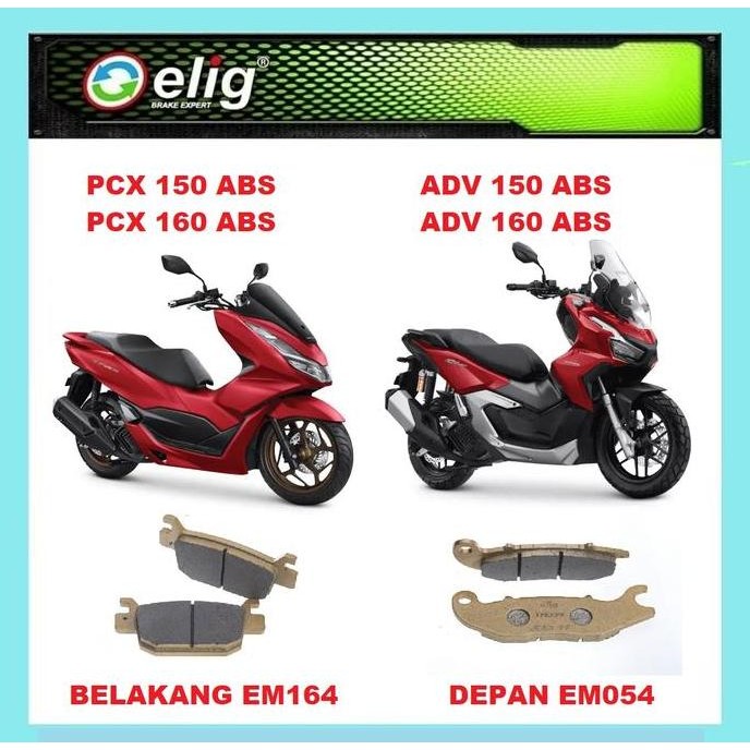Kampas Rem Elig Depan Belakang Adv Pcx 150 160 Abs Asli Ori