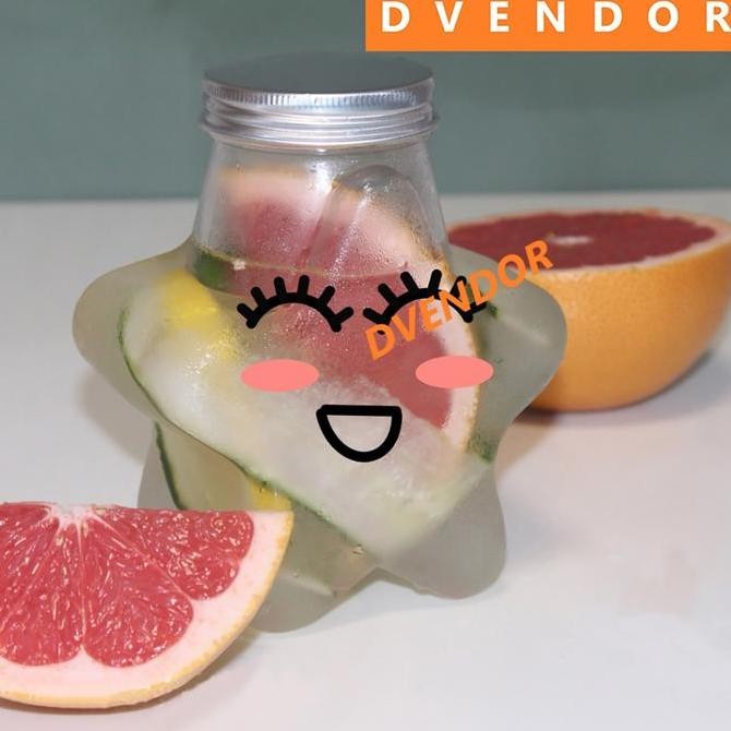 Botol Minum Bentuk Bintang 500 Ml 200 Pcs Untuk Jualan Boba Tea Milk Jus Boba Sago Jelly Drink Unik