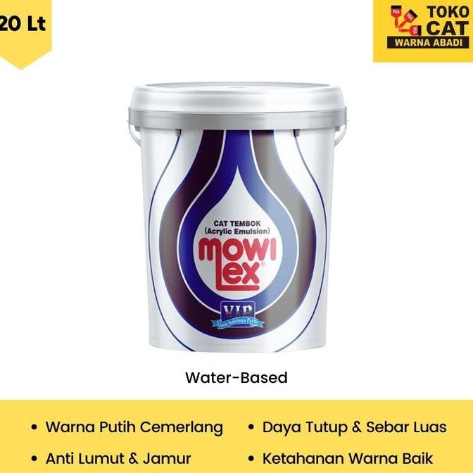 Cat Tembok Mowilex Interior Warna Putih Prima E1000 20 Liter