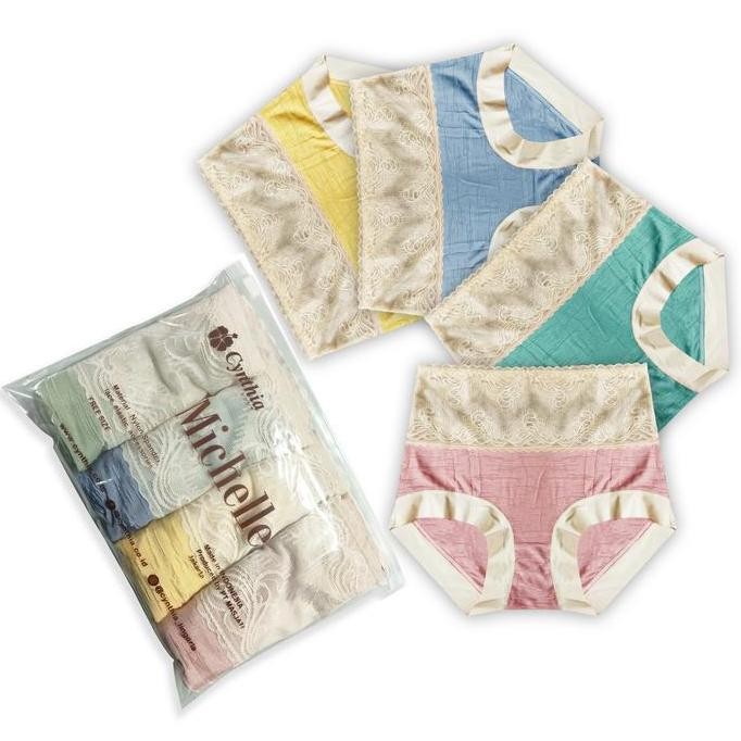 TERBARU - CYNTHIA MICHELLE HIGH WAIST LACE PANTY PACK