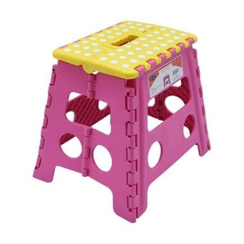 PROMO DISKON - soleil kursi plastik pendek lipat tinggi 32 cm - Merah - Merah