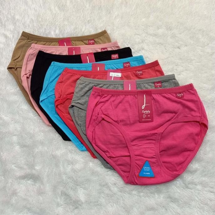 Promo Grosir 6 Pcs Celana Dalam Wanita Lydyly 011 Katun M - XXL Dewasa Spandex COD