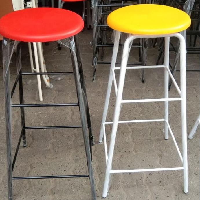 TERBARU - Kursi Baso Bangku Bar Plastik Bulat Tinggi 75cm