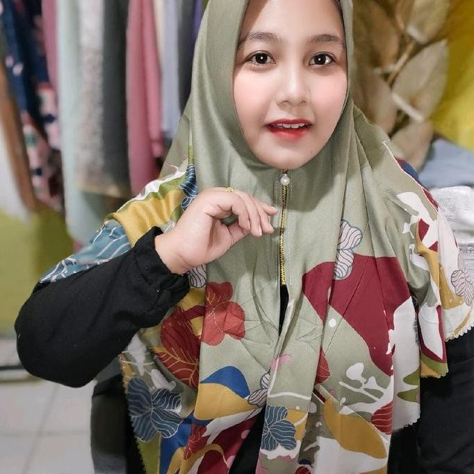 Promo ZIPER JUMBO MOTIF/SEGI4 SYARI MOTIF RESLETING/HIJAB SEGI 4 Jilbab Instan Square Mewah COD