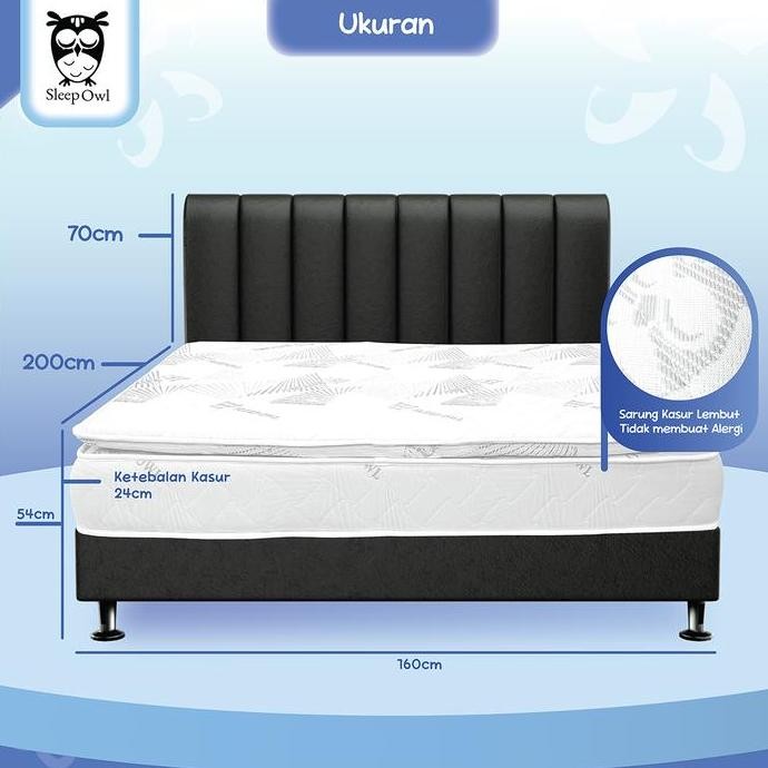 Dipan divan sandaran untuk springbed atau kasur (160x200) -BOSTON