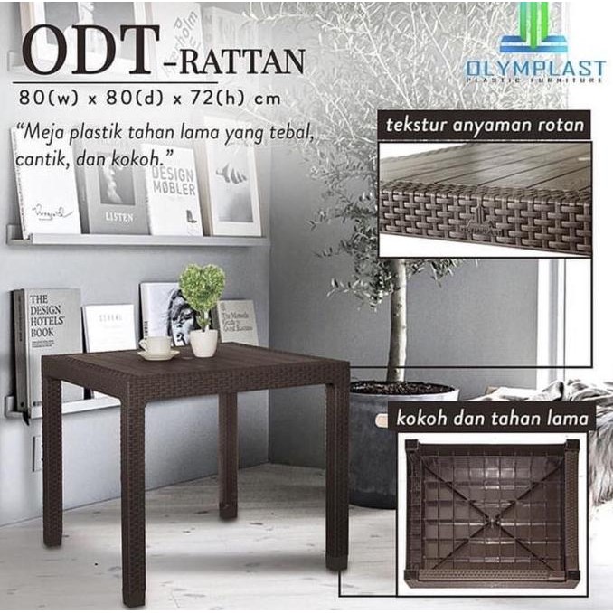 Meja makan plastik olimplast set 4 kursi OL 208