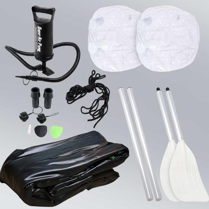 Perahu Karet 4 Orang Portable Pompa Kayak Dayung Rafting Mancing Murah