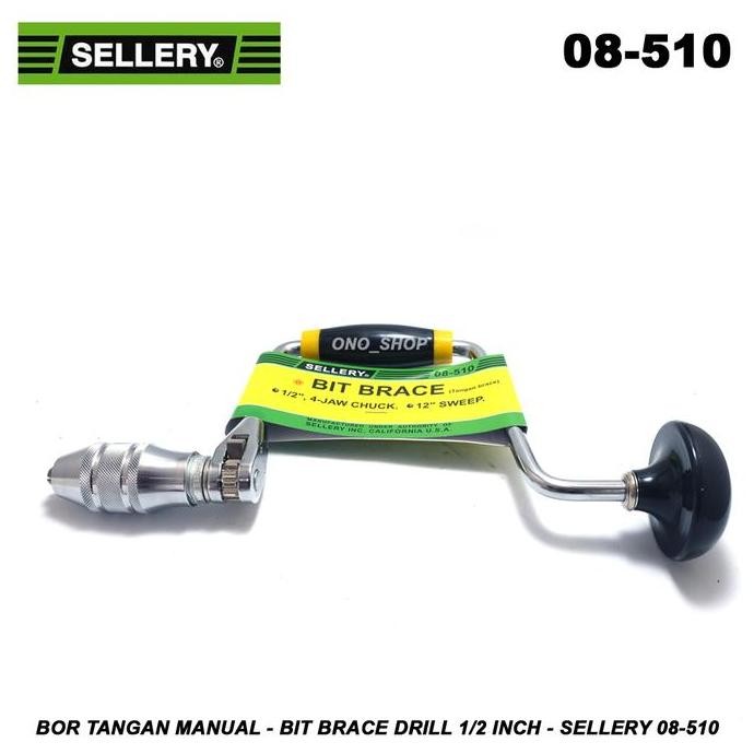 Bor Tangan Manual - Bit Brace Drill 1/2 Inch - Sellery 08-510