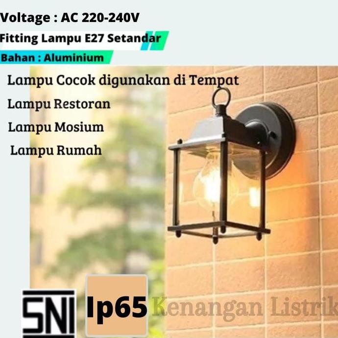 Lampu Tempel Dinding Taman Minimalis Kotak