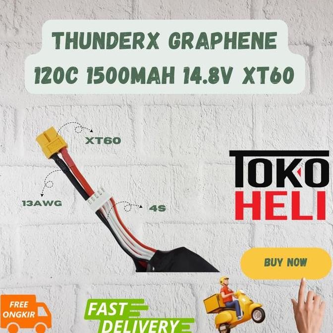 Thunderx Graphene 120C 1500Mah 14.8V 4S Lipo Battery Xt60