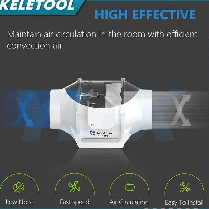 Portable Exhaust Fan Dinding Kamar 4"6"8" Kipas Angin Buang Diam Ekstraktor Kipas Saluran Sebaris Bl