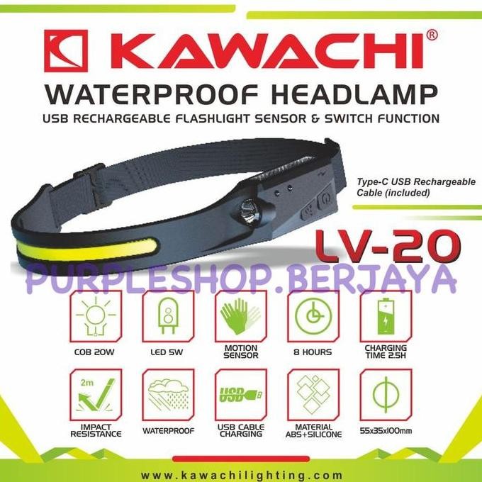 NEW Kawachi Senter Kepala COB LED 20Watt dan 5Watt Senter WATERPROOF