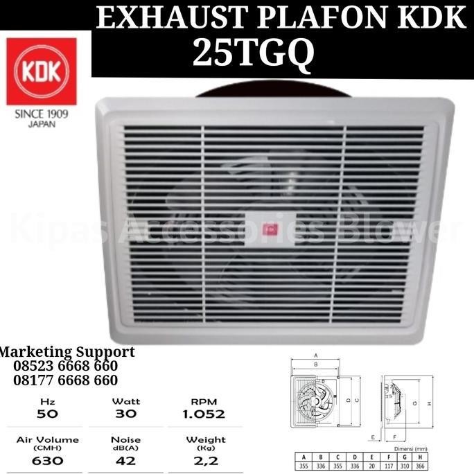 Exhaust Plafon 10 inch KDK 25TGQ Ceiling Exhaust KDK 10 Inch MURAH