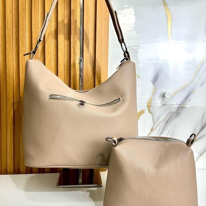 Promo Ellena tas hobo wanita by Nasta bahan kulit lembut bertekstur free pouch bisa selempang ada Ka