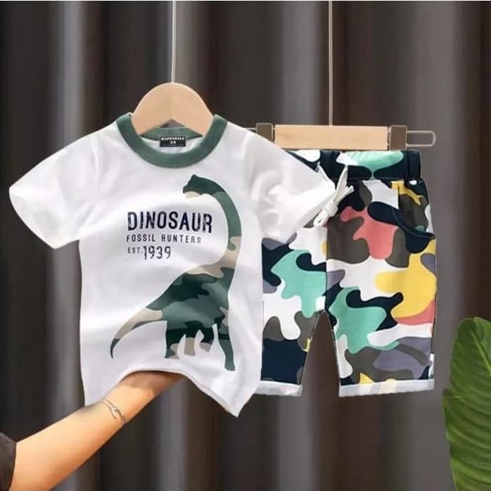 Update - SETELAN BAJU ANAK DINOSAURUS ARMY TENTARA DINOSAURUS UNTUK ANAK 2-6 TAHUN BISA COD