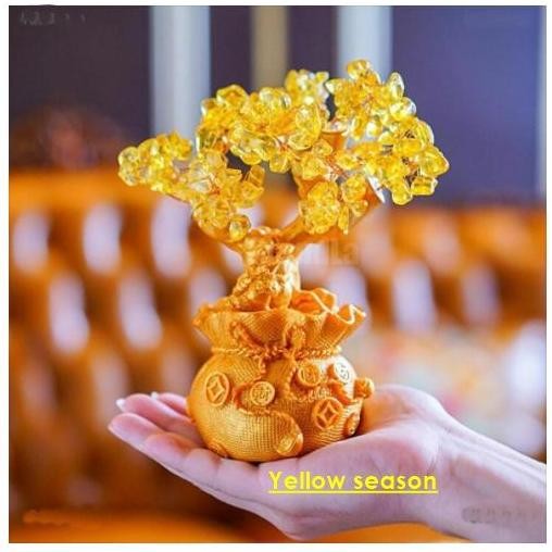 Pohon Uang Cina Emas Ingot Kristal kecil - Pembawa keberuntungan