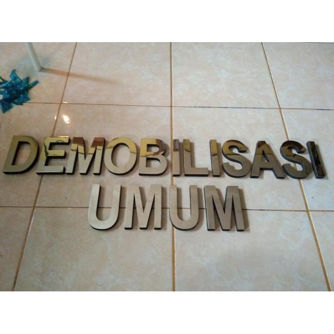 Huruf Angka Timbul A - Z / 0 - 9 Stainless steel Spon Mirror 30 cm