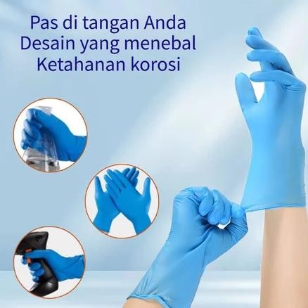 Update - 100pcs Biru Sarung Tangan Nitrile /S-M-L-X Sarung Tangan Medis/Sarung Tangan Latex/Sarung T
