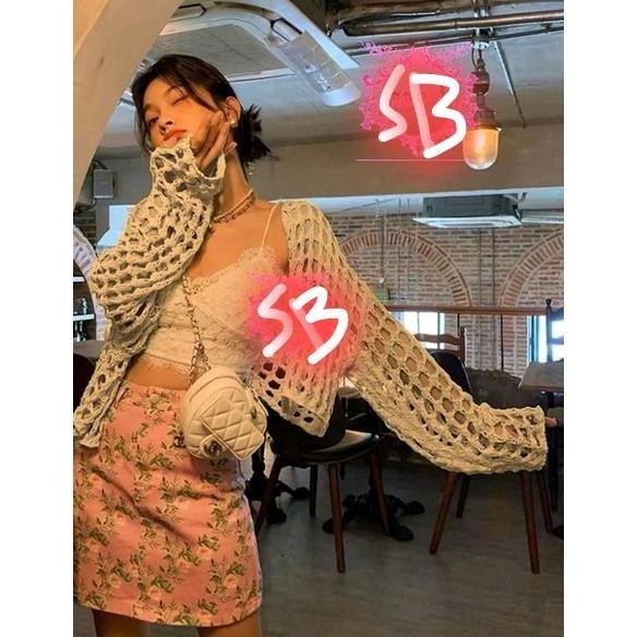 cardigan jaring rajut cardigan korean kekinian Outer Panjang Wanita