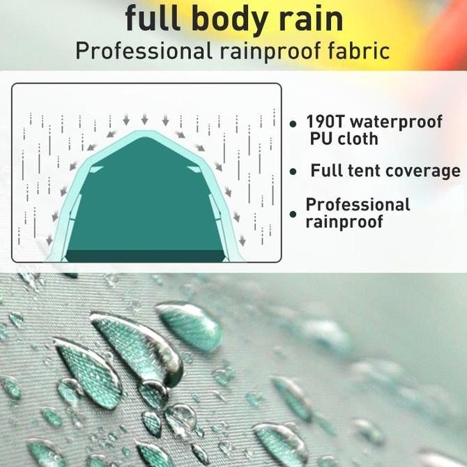 Tenda Camping Lipat Portable Kapasitas 4-6 Orang tenda camping otomatis tenda Outdoor Waterproof Ant