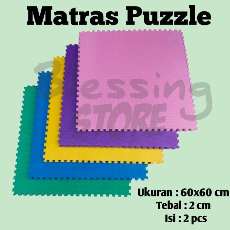 Karpet puzzle 60x60 tebal 2 cm isi 2 pcs matras puzzle/playmate/tikar/alas lantai/spon