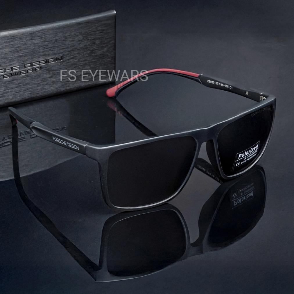 ROULACASE Kacamata Polarized Hitam Pria Gaya Keren Porsche Design 100% Lentur Anti Uv Import