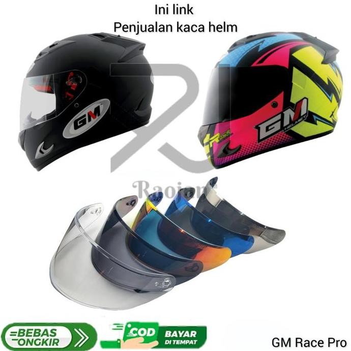 Kaca helm Flat / Datar GM Race Pro Flat Visor GM Race Pro