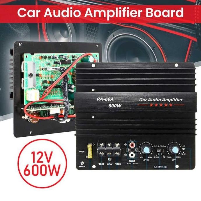 New Kit Power Ampli Mobil Bass Subwoofer 600W 4 Ohm Mono 12V Dc Pa-60A