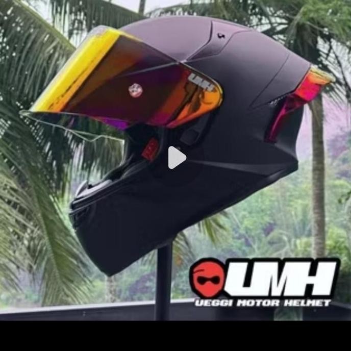 Helm full face KYT TT Course solid Black doff paket ganteng visor iridium