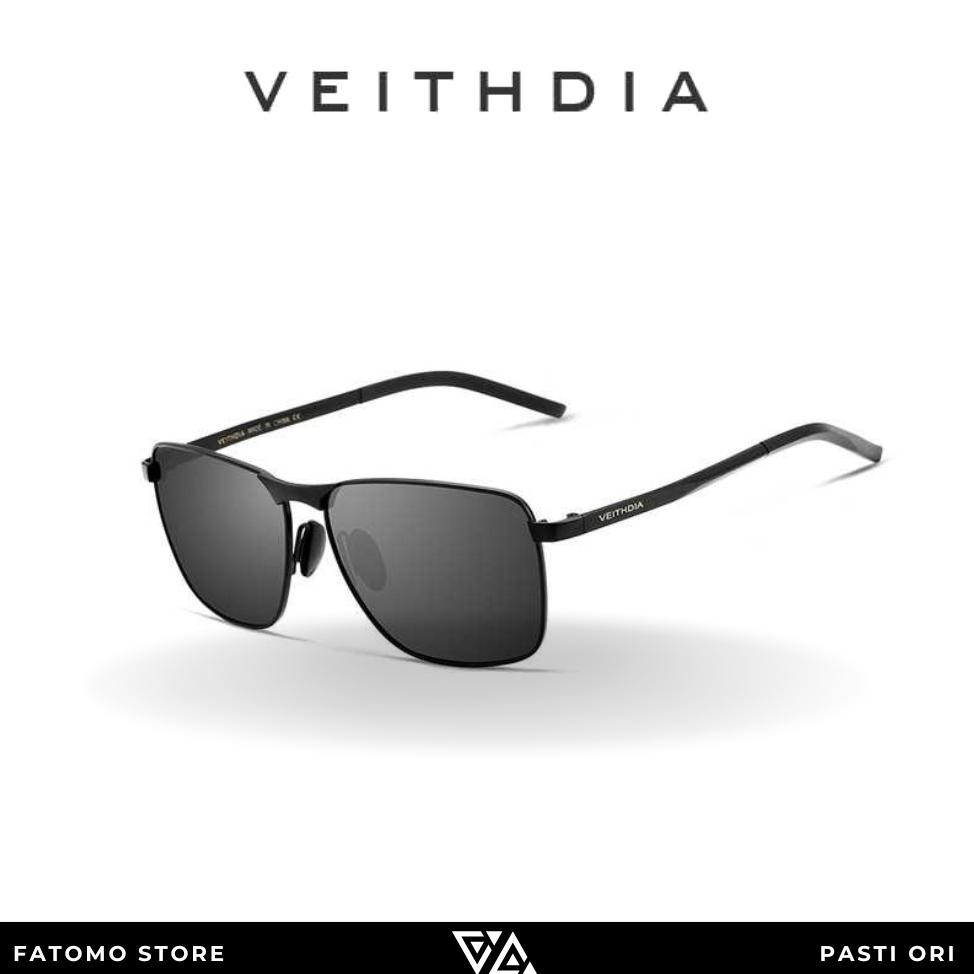 ROULACASE [ORI] VEITHDIA Kacamata Hitam Pria Vintage UV Polarized Sunglasses - 2462