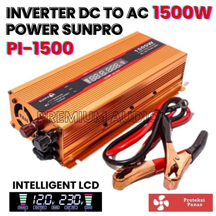 POWER INVERTER PENGUBAH ARUS DC TO AC 1500 WATT SUNPRO PL-1500 | INVERTER LCD INTELLIGENT PENGATUR P