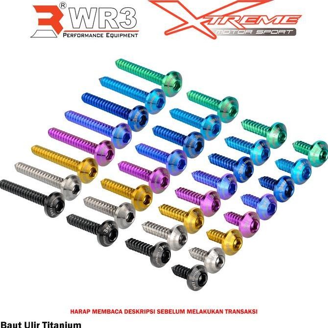 Baut Titanium L Wr3 Ulir Cacing Ukuran M5 Baut 8 Kunci L4 Untuk Body Filter Universal