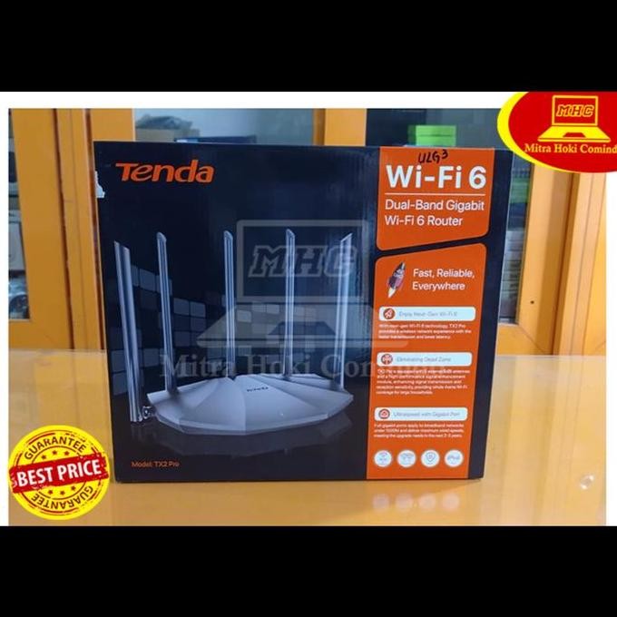 WIFI ROUTER TENDA TX2 PRO DUAL-BAND GIGABIT WIFI 6 ROUTER TENDA