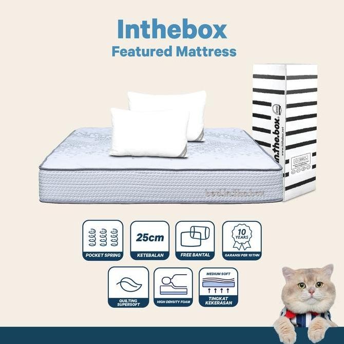 Kasur Spring Bed INTHEBOX Ukuran 90x200 (Single) - FREE BANTAL