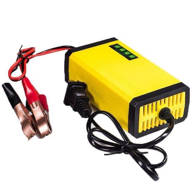 ENOTECA - Charger Aki Portable 12V 2A Motor Mobil Charger Aki Motor Kering Dan Basah LED Indikator c