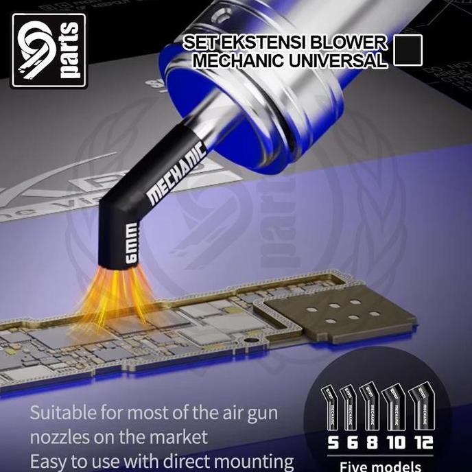 ENOTECA - Ekstensi Blower Bengkok Universal / Set Ekstensi Mata Blower Bengkok Mechanic Universal / 