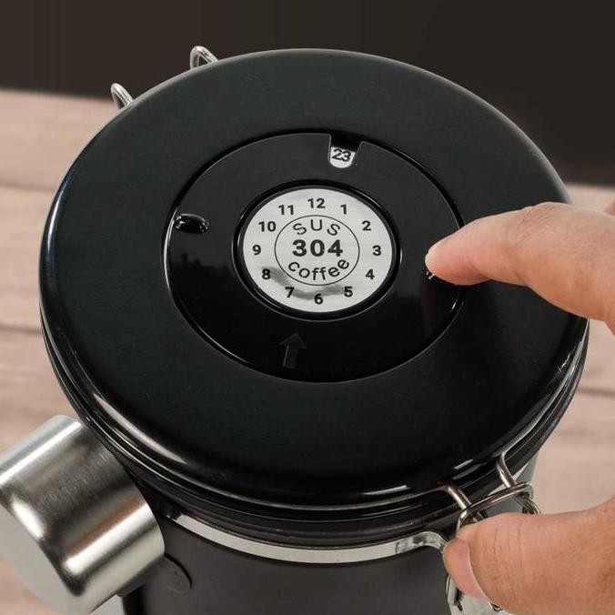 LISM Toples Kedap Udara Biji Kopi Coffee Storage Canister - MSS19 Penyimpanan Plastik Stainless