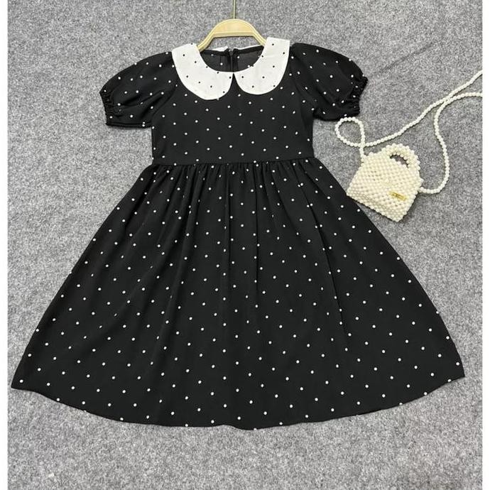 dress wednesday addams cosplay anak