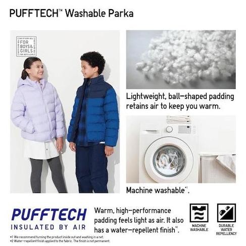 UNIQLO Boys Jaket Winter Anak Laki Laki Parka Light Warm Padded Navy