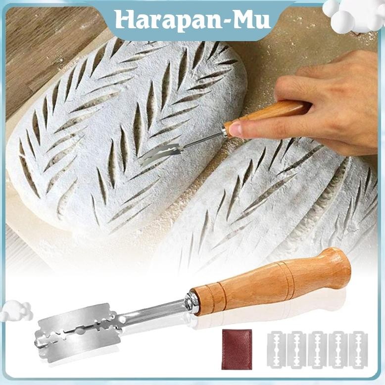UGNDA Pisau Scoring Dough Pisau Sourdough Alat Pemotong Adonan Stainless Bread Cutter With Protectiv