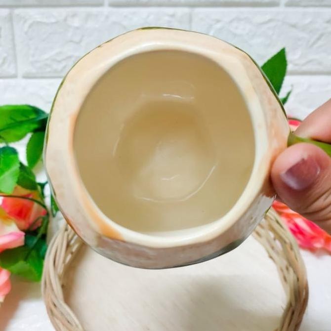 Gelas Mug Cangkir Kelapa Keramik 3D Coconut Mug Kopi Susu Buah Kitchenware