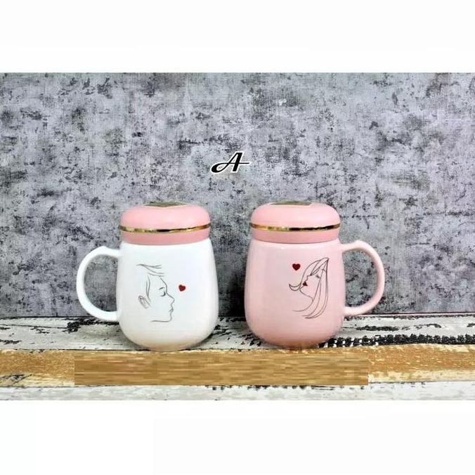 Mug Keramik Couple / Gelas Couple Lucu Souvenir Gift Mug