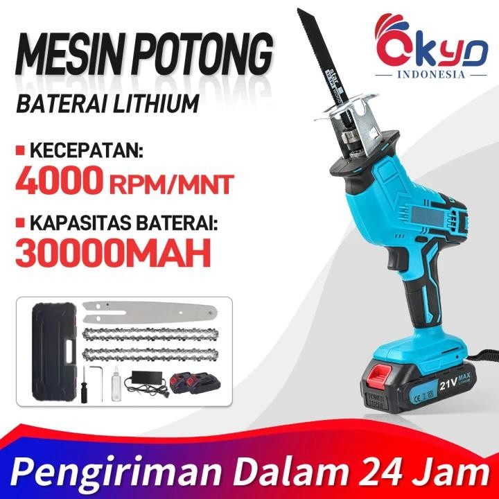Cordless Reciprocating Saw 998/999V Mini Chainsaw /Chainsaw Gergaji Rantai Gergaji Elektrik Mini Por