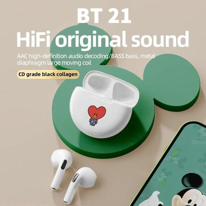 DR242>> MIPOW TWS BT21 Headset Bluetooth Gaming Earphone Wireless Headphone Nirkabel Earbud Touch Co