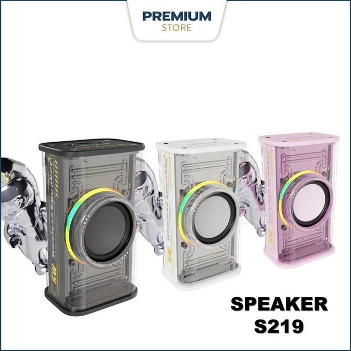 DF156>> Speaker WS-322 speker bluetooth mini LED RGB Light spiker blutut stereo wireless transparan 